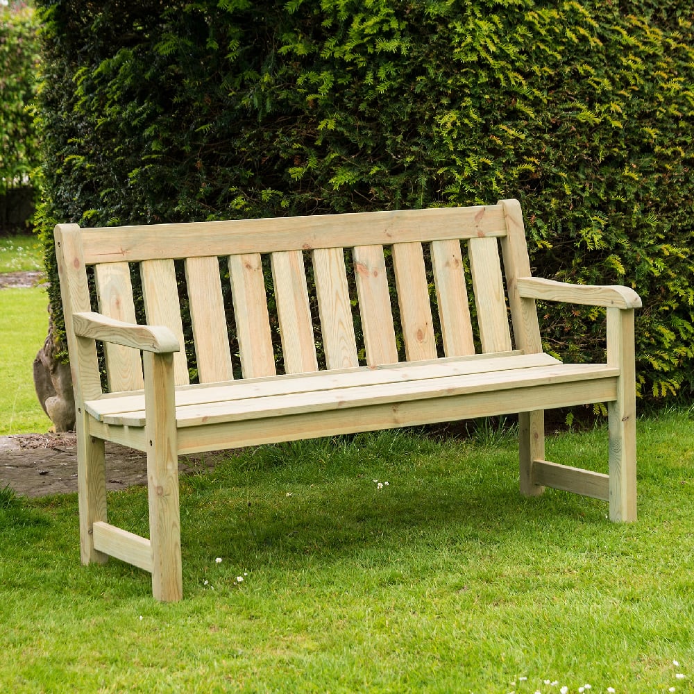 Product photograph of Pelham Large Wooden Garden Seating Bench In Ash Grey from Furniture in Fashion