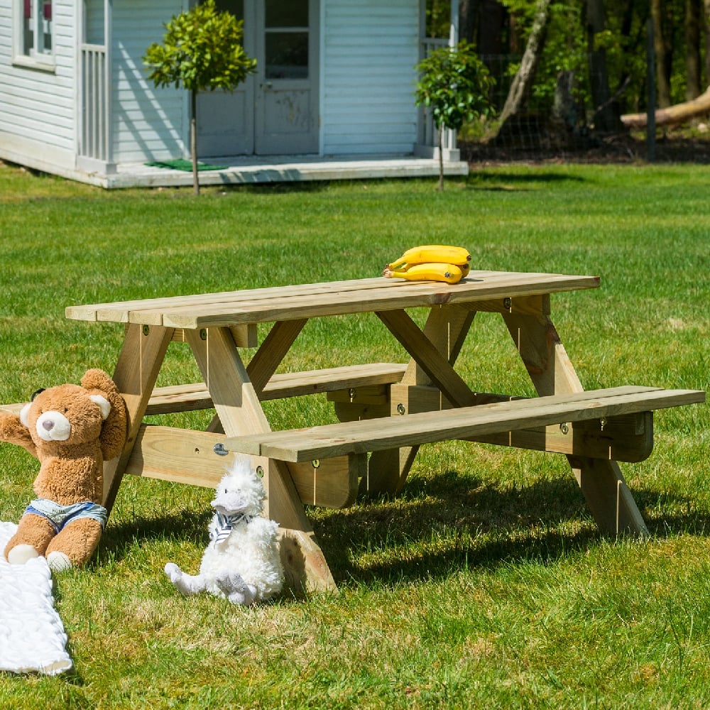 Product photograph of Pelham Small Wooden Garden Picnic Dining Set In Ash Grey from Furniture in Fashion
