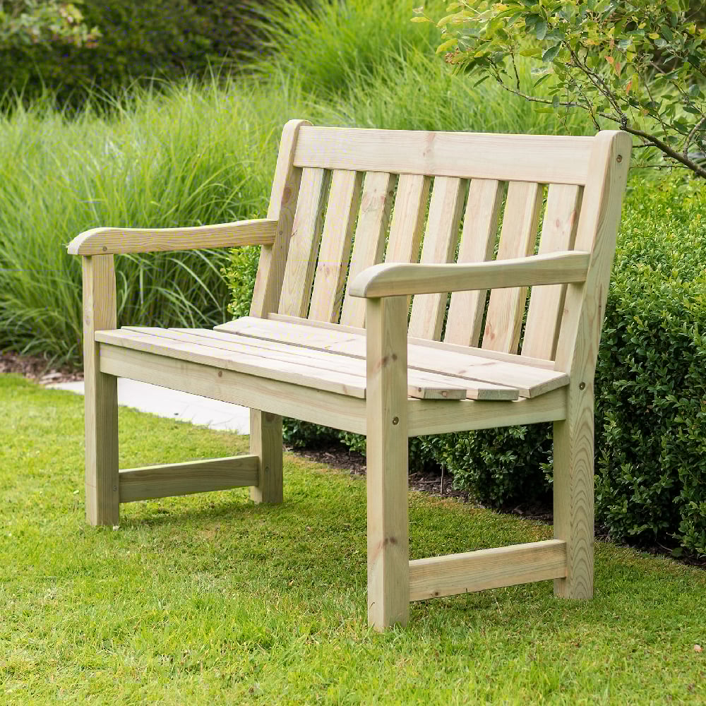 Product photograph of Pelham Small Wooden Garden Seating Bench In Ash Grey from Furniture in Fashion