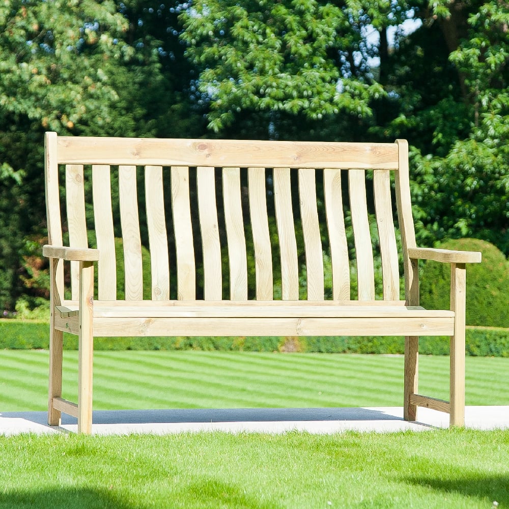 Product photograph of Pelham Wooden High Back Garden Seating Bench In Ash Grey from Furniture in Fashion