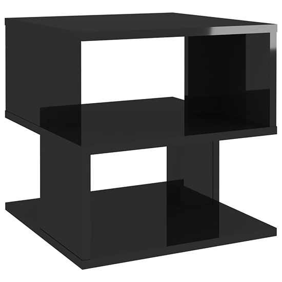 Pelumi Square High Gloss Side Table In Black_3