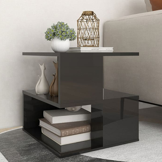 Pelumi Square High Gloss Side Table In Black Furniture in Fashion