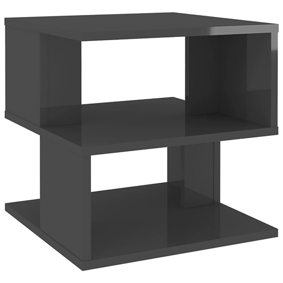 Pelumi Square High Gloss Side Table In Grey_3