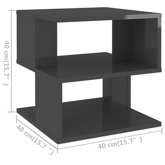 Pelumi Square High Gloss Side Table In Grey_5