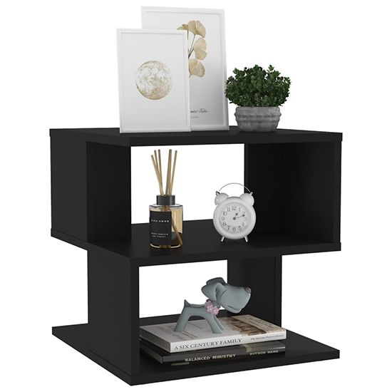 Pelumi Square Wooden Side Table In Black_2