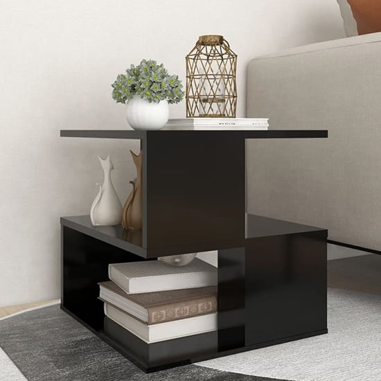 Product photograph of Pelumi Square Wooden Side Table In Black from Furniture in Fashion