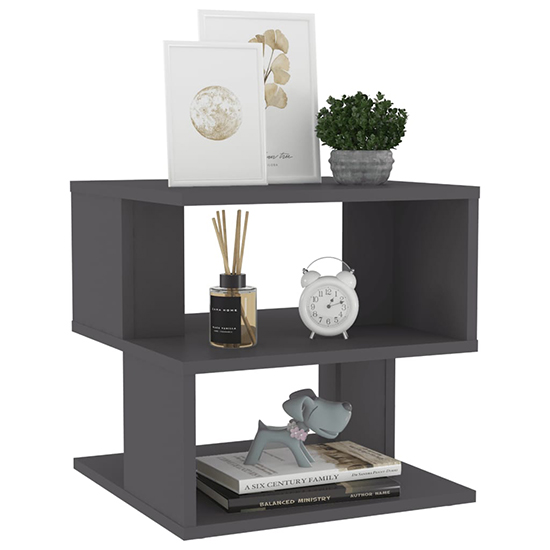 Pelumi Square Wooden Side Table In Grey_2