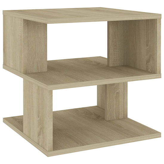 Pelumi Square Wooden Side Table In Sonoma Oak