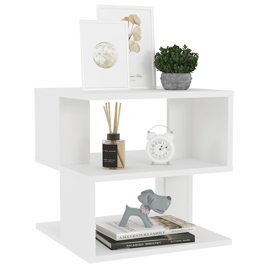Pelumi Square Wooden Side Table In White