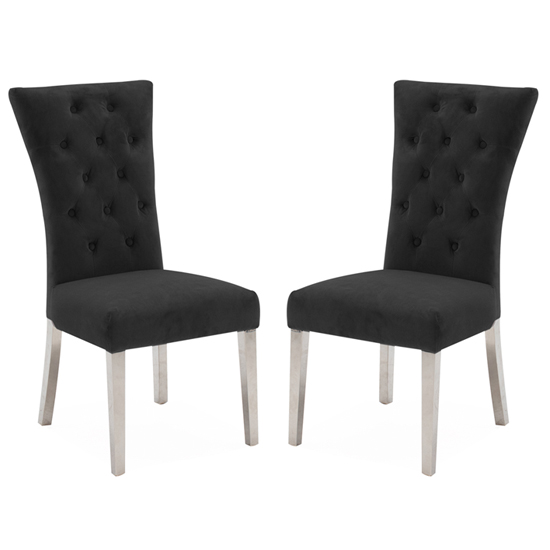 Pembroke Charcoal Velvet Dining Chairs In Pair Furniture in Fashion