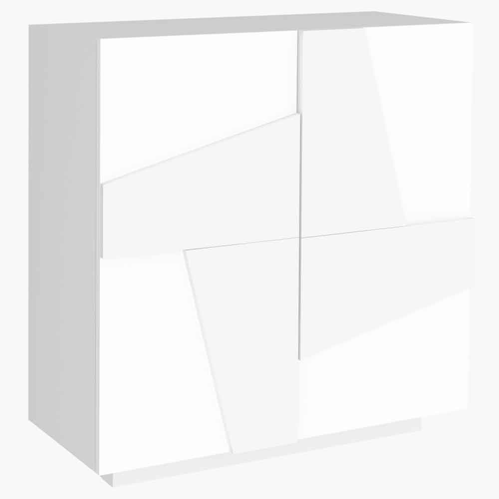 Pembroke High Gloss Shoe Storage Cabinet With 2 Doors In White