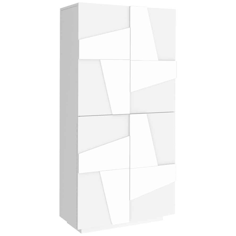 Pembroke High Gloss Shoe Storage Cabinet With 4 Doors In White