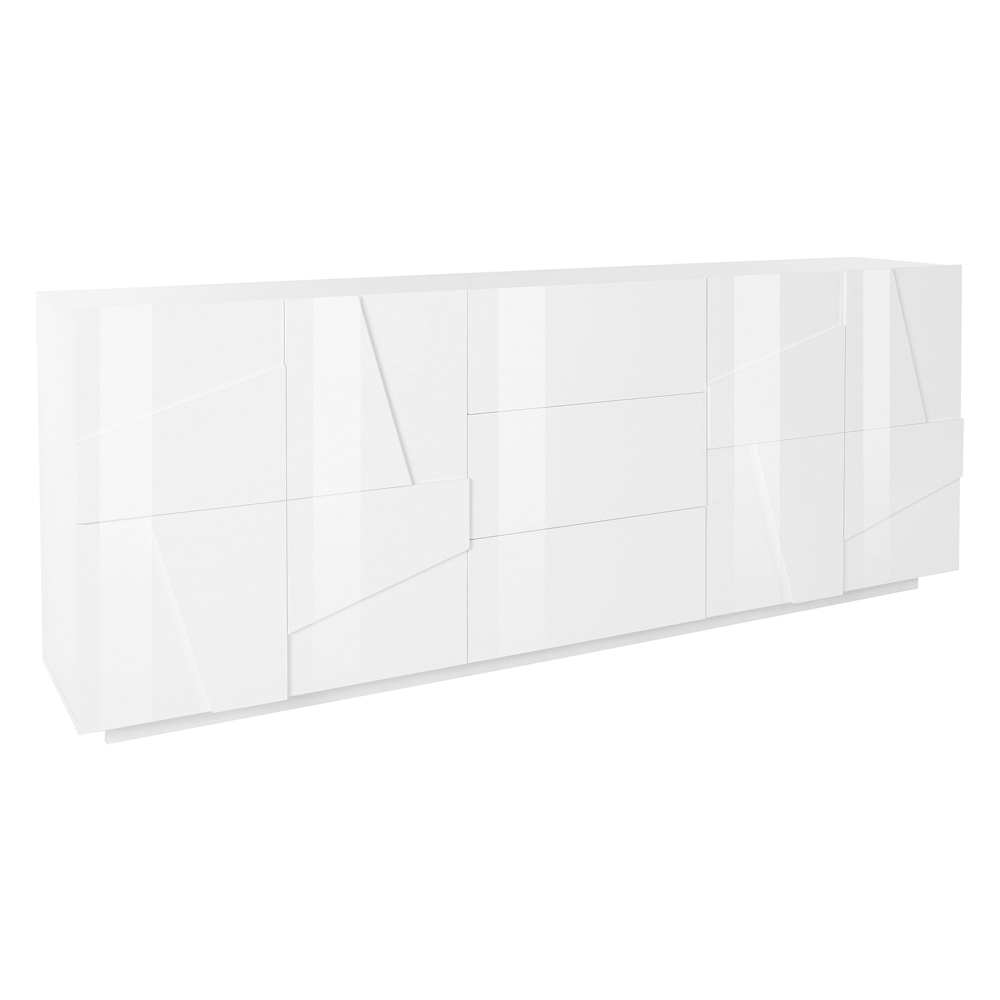 Pembroke High Gloss Sideboard With 4 Doors And 3 Drawers In White