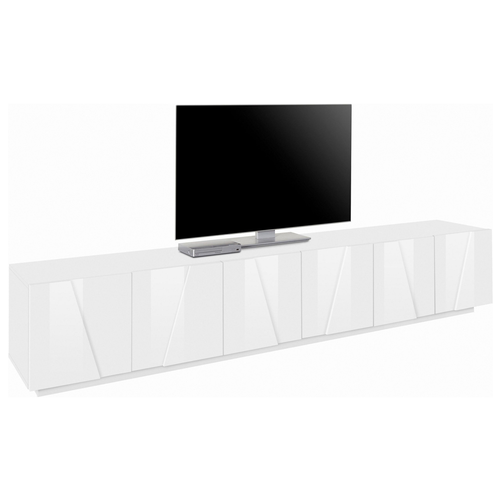 Pembroke High Gloss TV Stand With 6 Doors In White