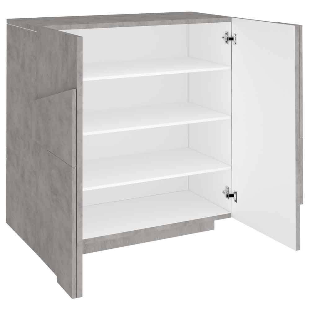 Pembroke Wooden Shoe Storage Cabinet With 2 Doors In Bronx Concrete