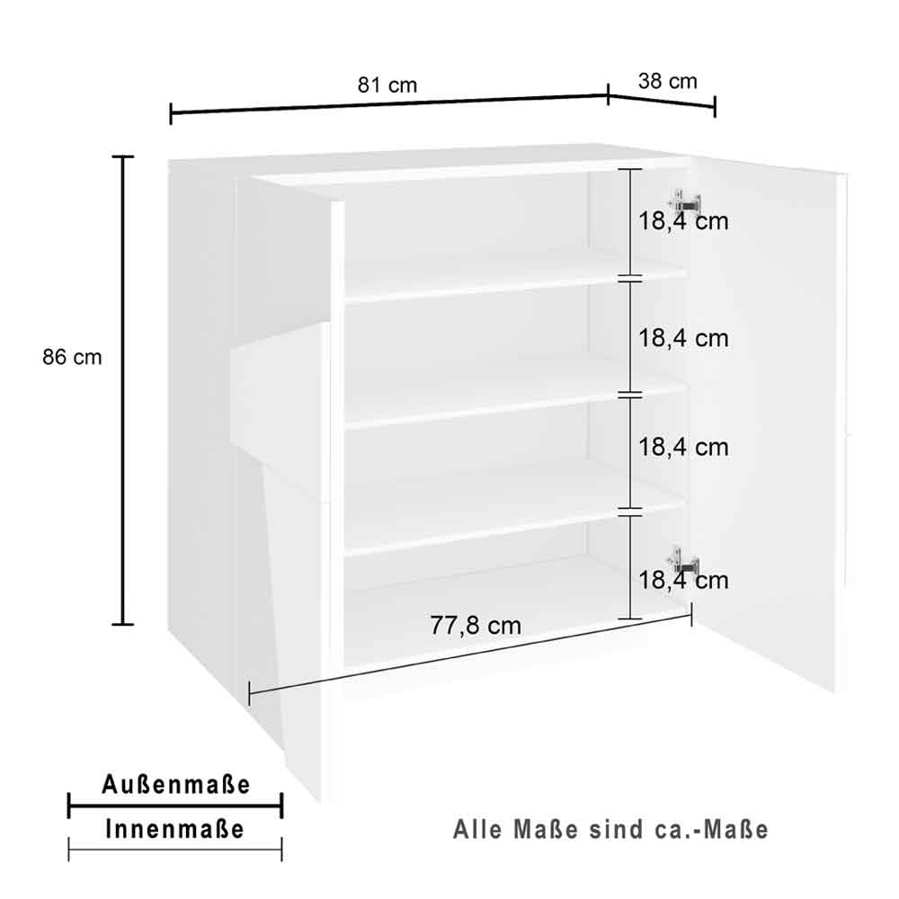 Pembroke Wooden Shoe Storage Cabinet With 2 Doors In Bronx Concrete