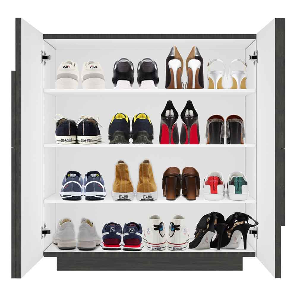 Pembroke Wooden Shoe Storage Cabinet With 2 Doors In Slate
