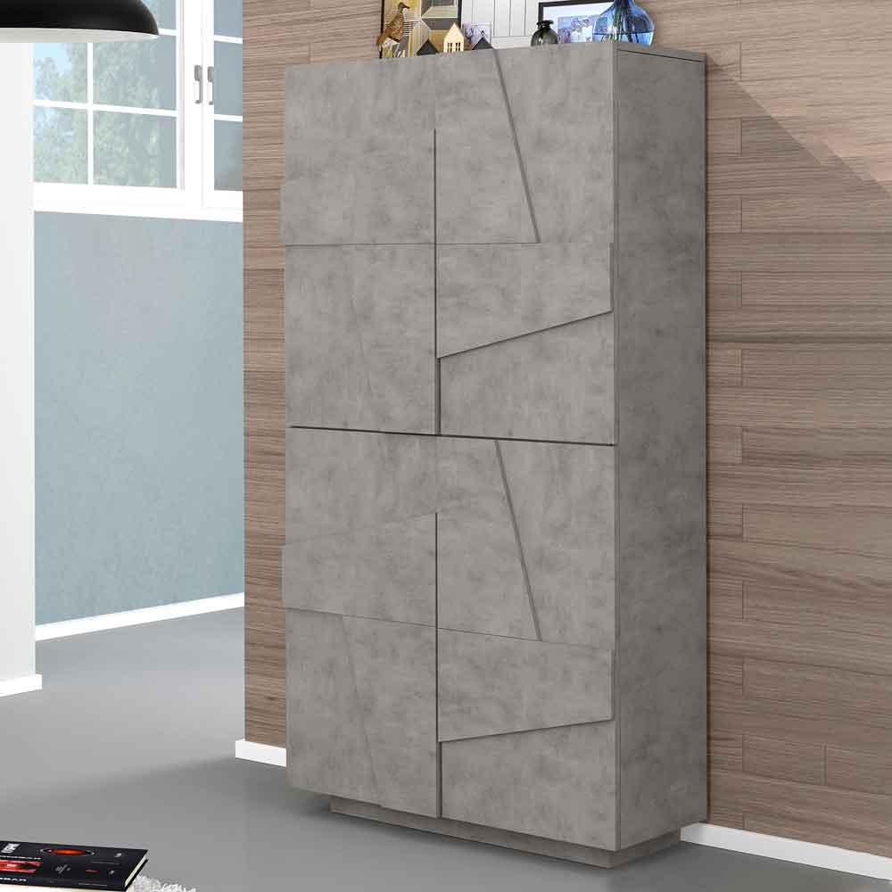 Pembroke Wooden Shoe Storage Cabinet With 4 Doors In Bronx Concrete
