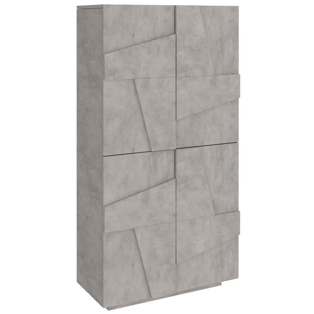 Pembroke Wooden Shoe Storage Cabinet With 4 Doors In Bronx Concrete