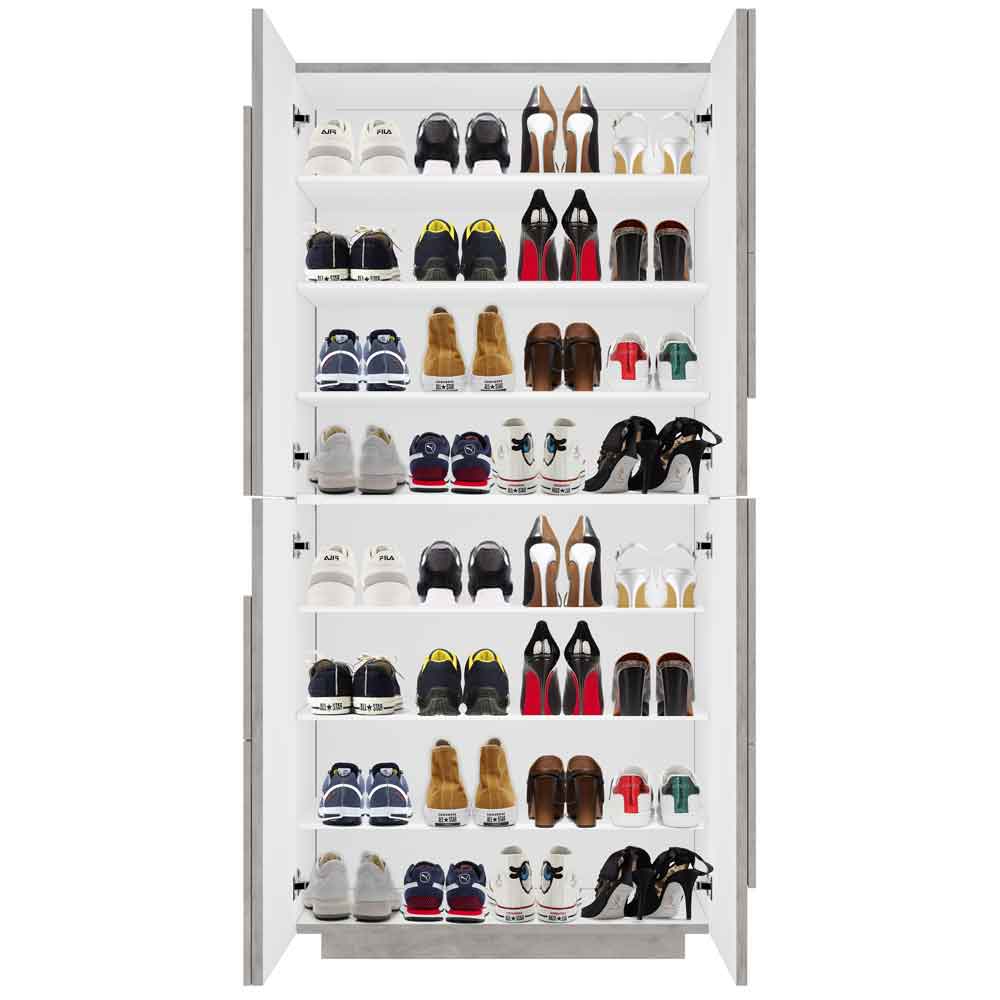 Pembroke Wooden Shoe Storage Cabinet With 4 Doors In Bronx Concrete
