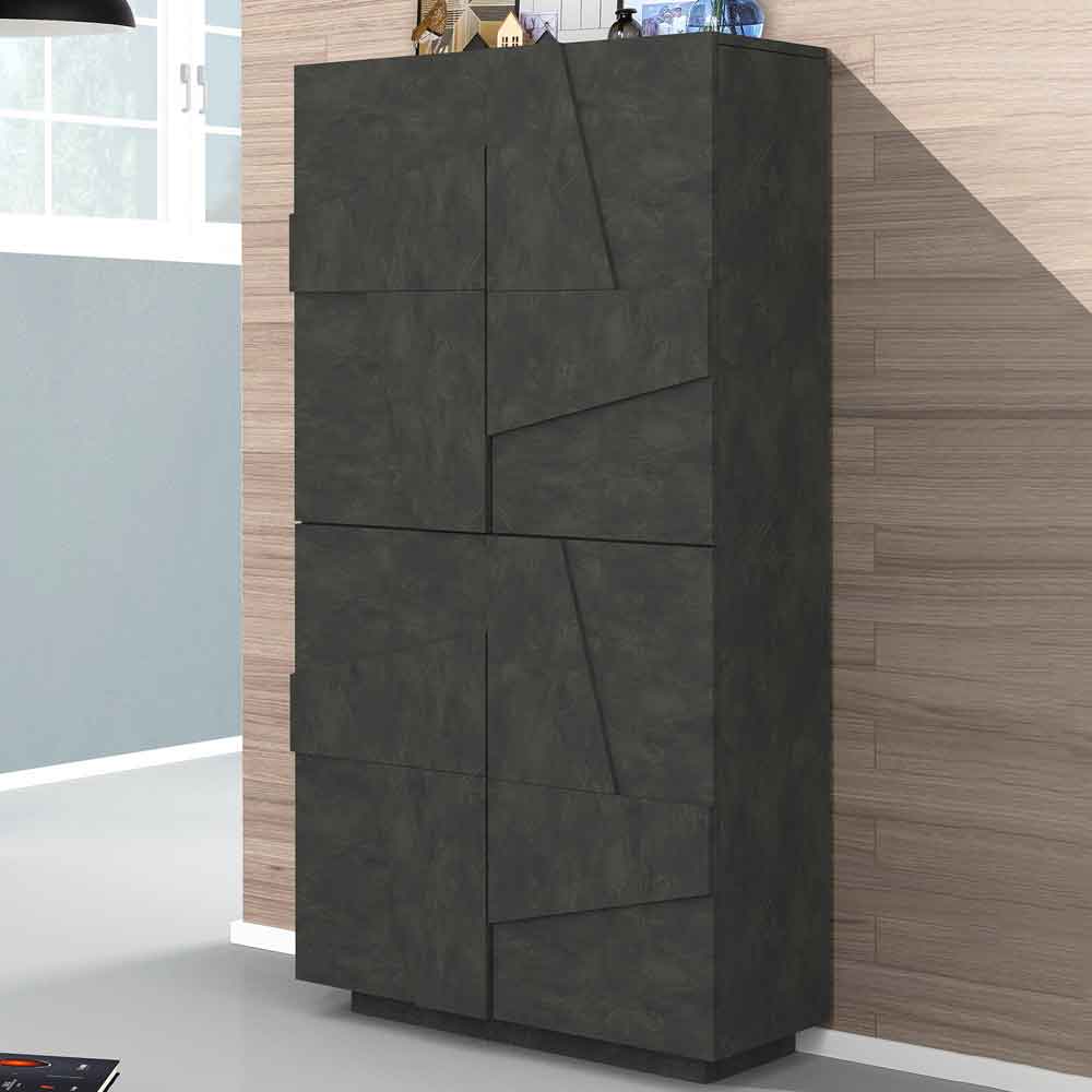 Pembroke Wooden Shoe Storage Cabinet With 4 Doors In Slate