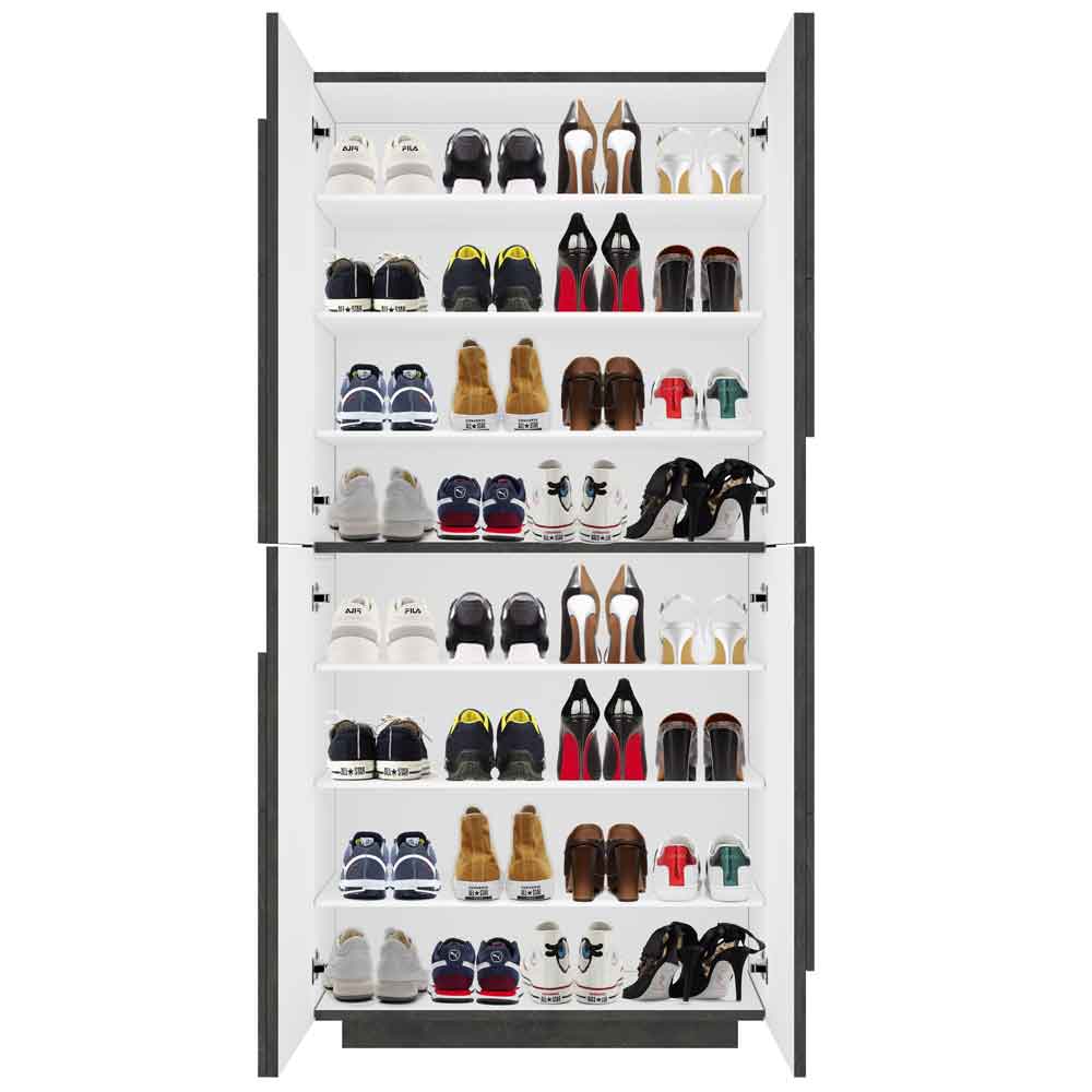 Pembroke Wooden Shoe Storage Cabinet With 4 Doors In Slate
