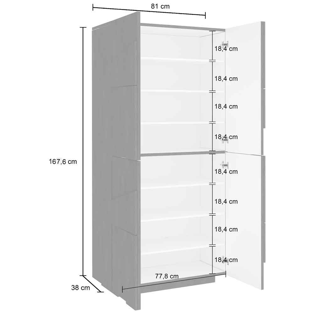 Pembroke Wooden Shoe Storage Cabinet With 4 Doors In Slate