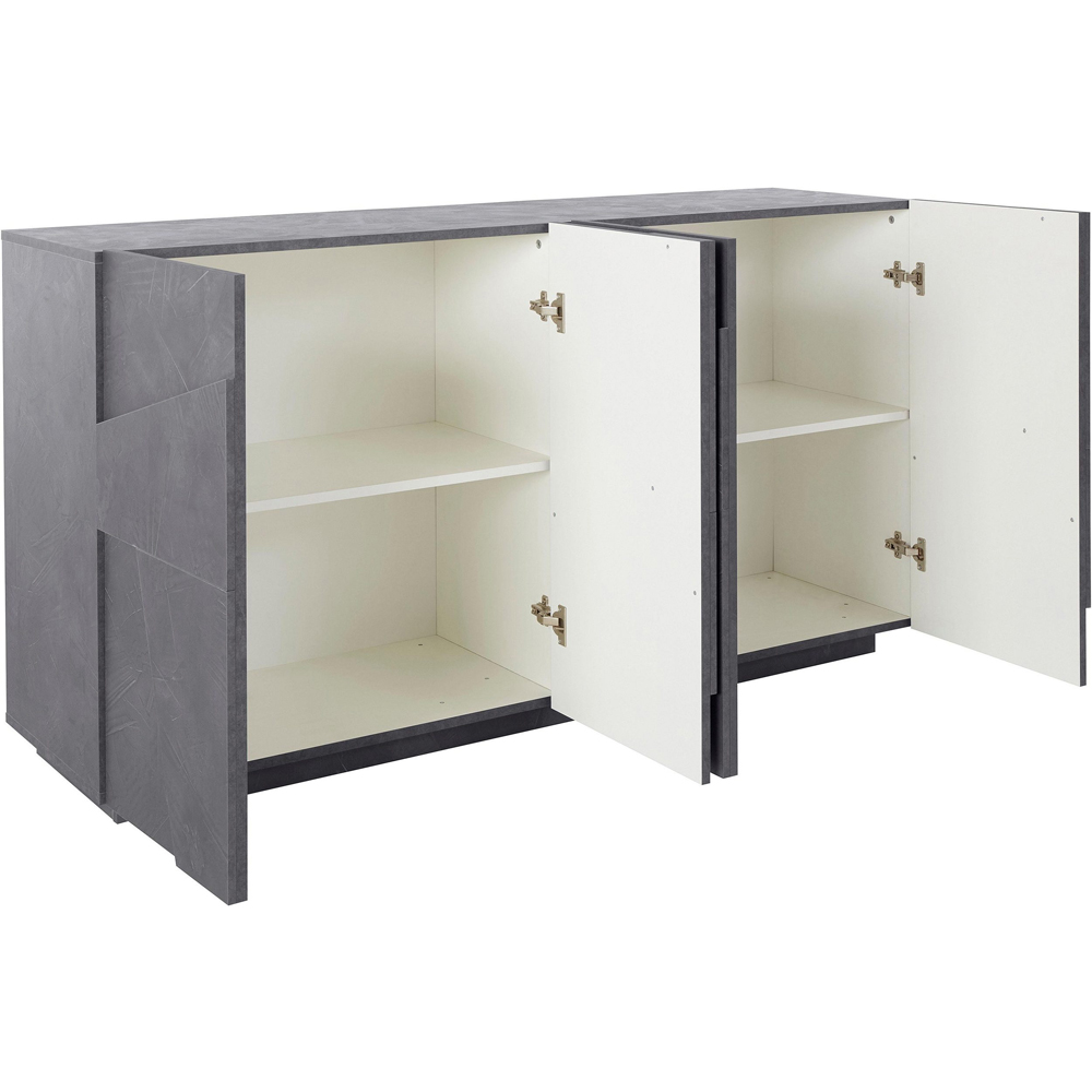 Pembroke Wooden Storage Cabinet With 4 Doors In Slate