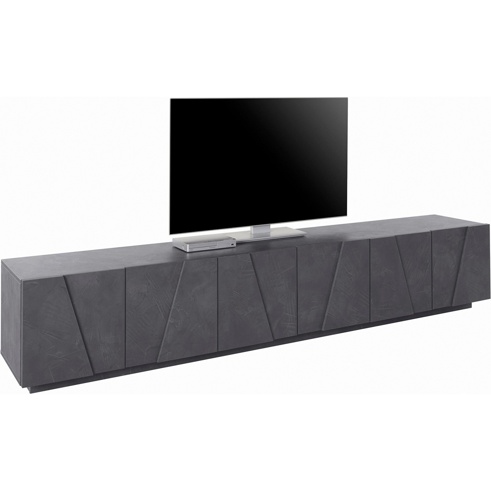 Pembroke Wooden TV Stand With 6 Doors In Slate