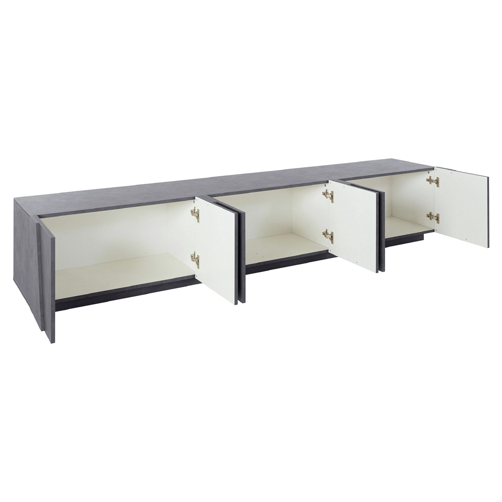 Pembroke Wooden TV Stand With 6 Doors In Slate