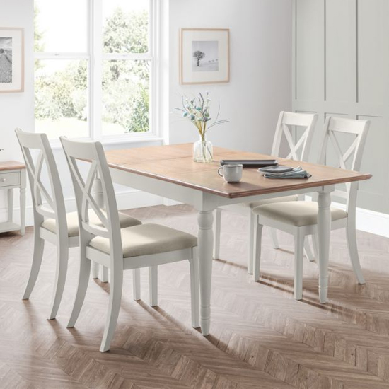 Pacari Extending Oak Grey Dining Table With 4 Chairs