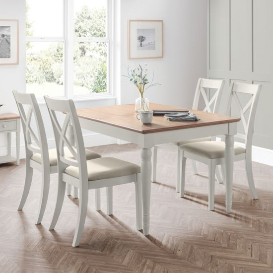 Pacari Extending Oak Grey Dining Table With 4 Chairs