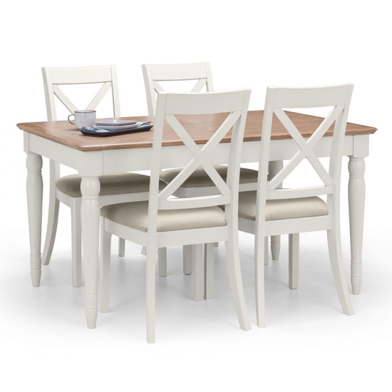Pacari Extending Oak Grey Dining Table With 4 Chairs