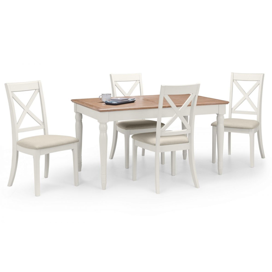 Pacari Extending Oak Grey Dining Table With 4 Chairs