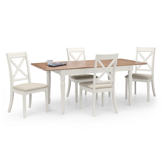 Pacari Extending Oak Grey Dining Table With 4 Chairs