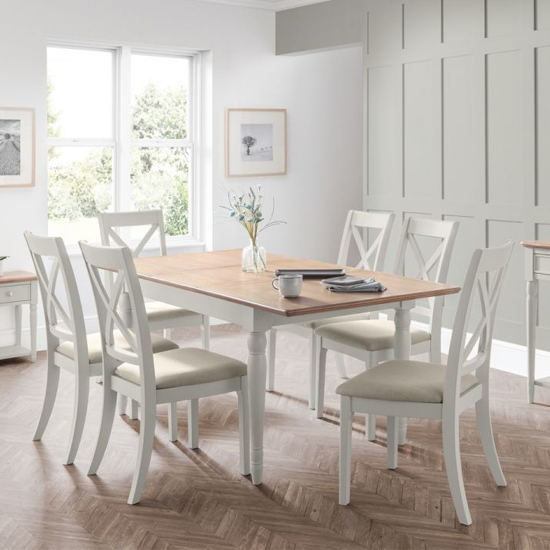 View Pendleton extending limed oak and grey dining table 6 chairs