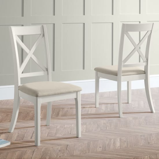 Read more about Pacari grey wooden dining chairs in pair