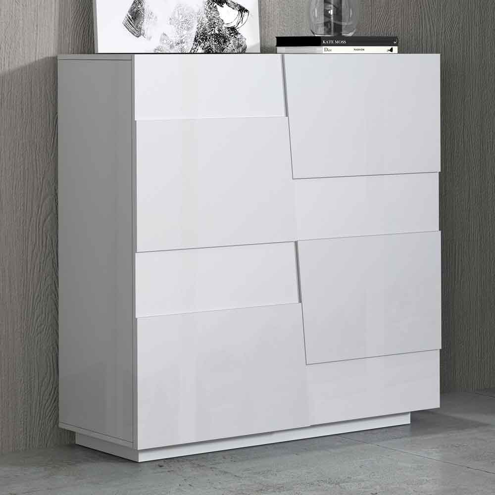 Pendleton High Gloss Highboard With 4 Doors In White
