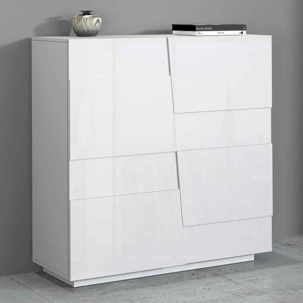 Pendleton High Gloss Highboard With 4 Doors In White