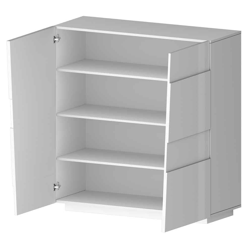 Pendleton High Gloss Highboard With 4 Doors In White