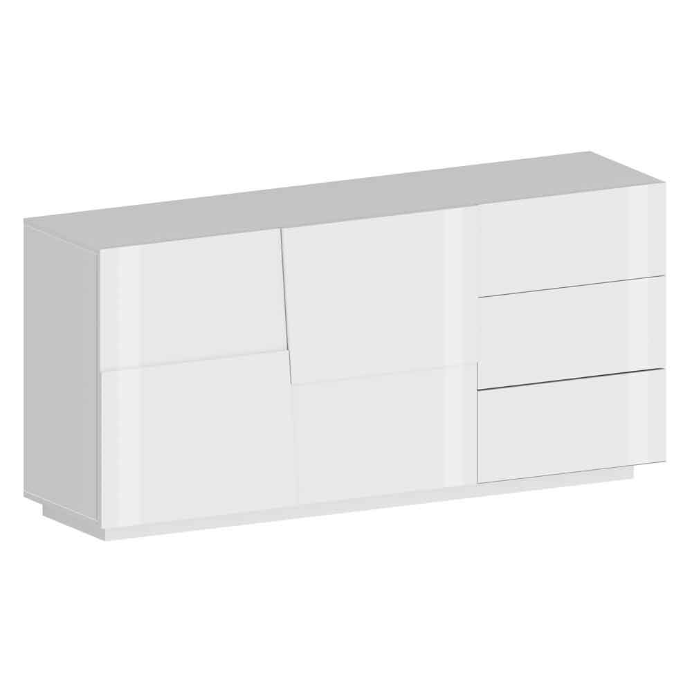 Pendleton High Gloss Sideboard With 2 Doors And 3 Drawers In White