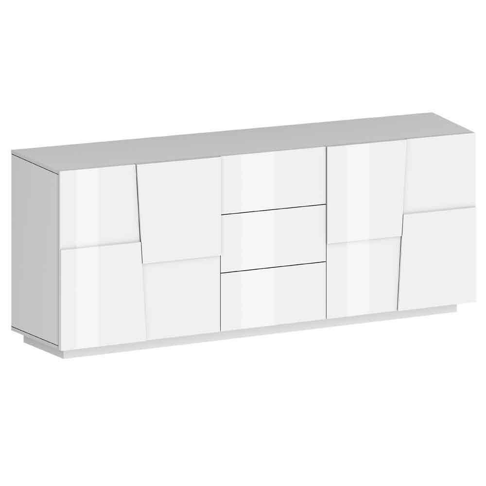 Pendleton High Gloss Sideboard With 4 Doors And 3 Drawers In White