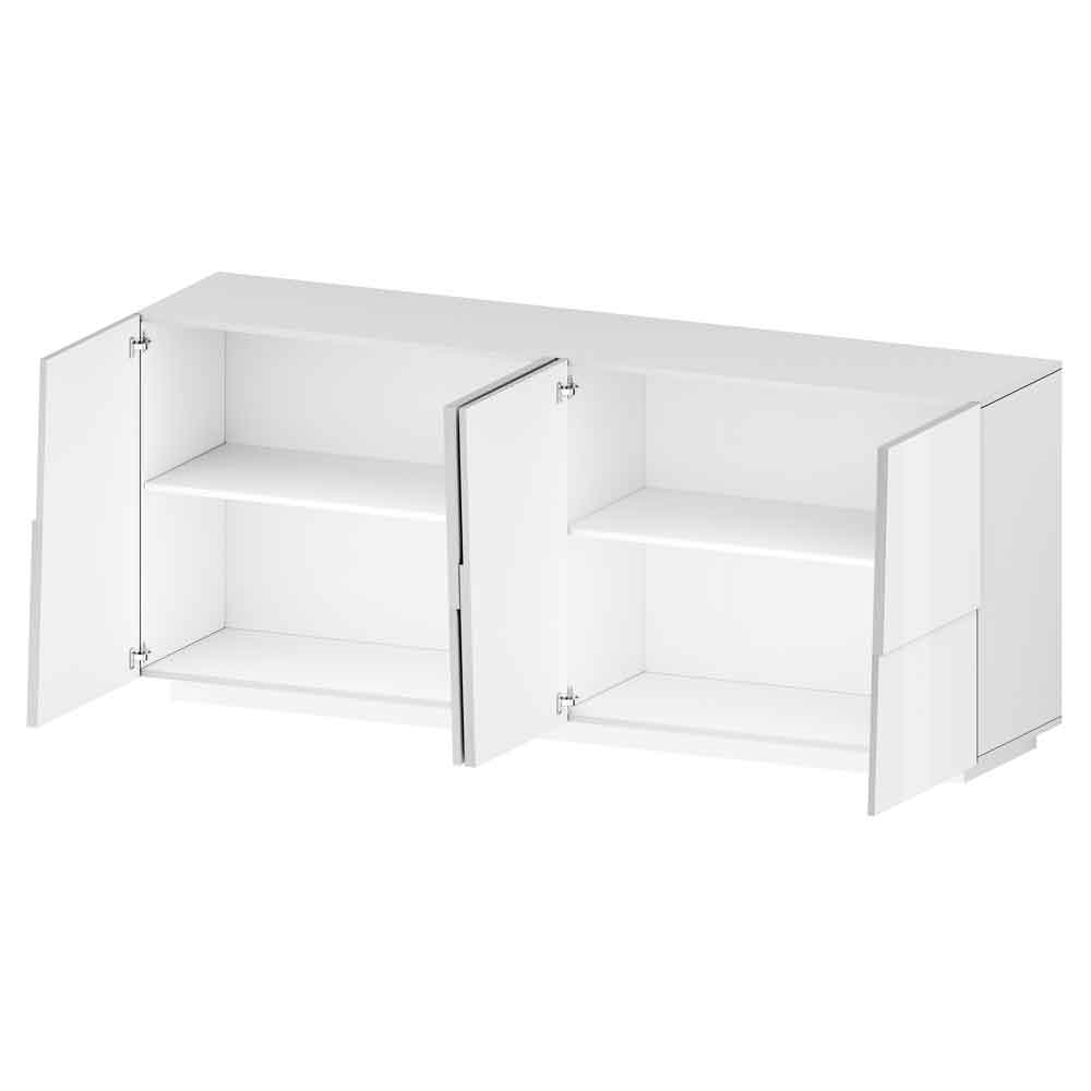 Pendleton High Gloss Storage Cabinet With 4 Doors In White