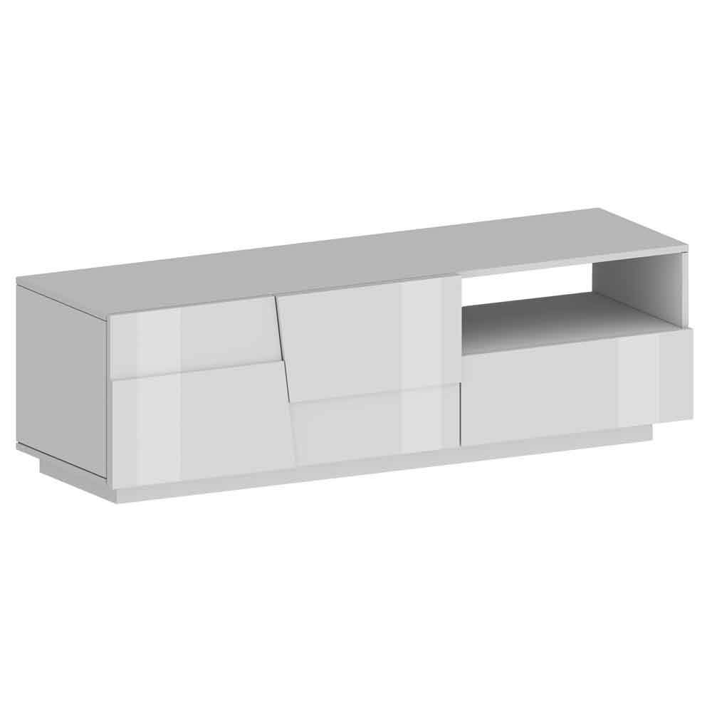Pendleton High Gloss TV Stand With 2 Doors And 1 Drawer In White