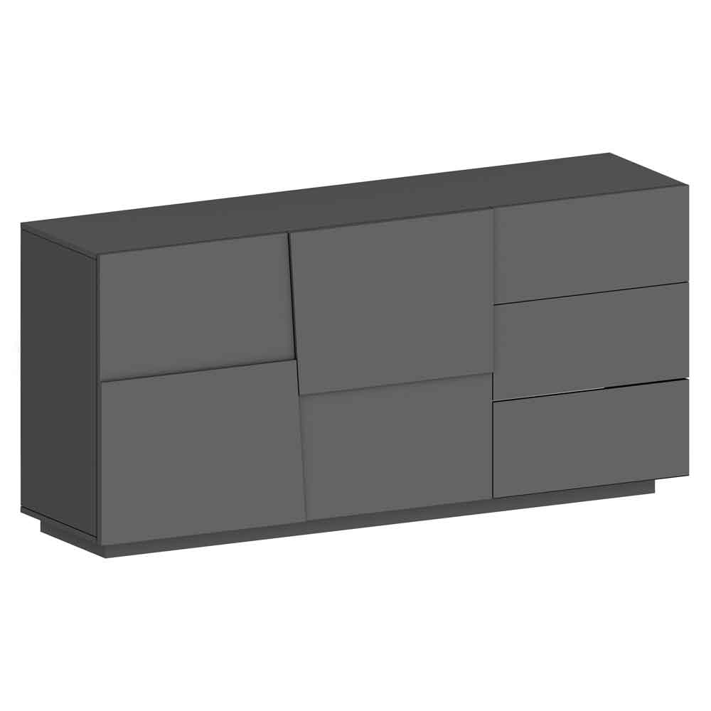 Pendleton Wooden Sideboard With 2 Doors And 3 Drawers In Matte Anthracite