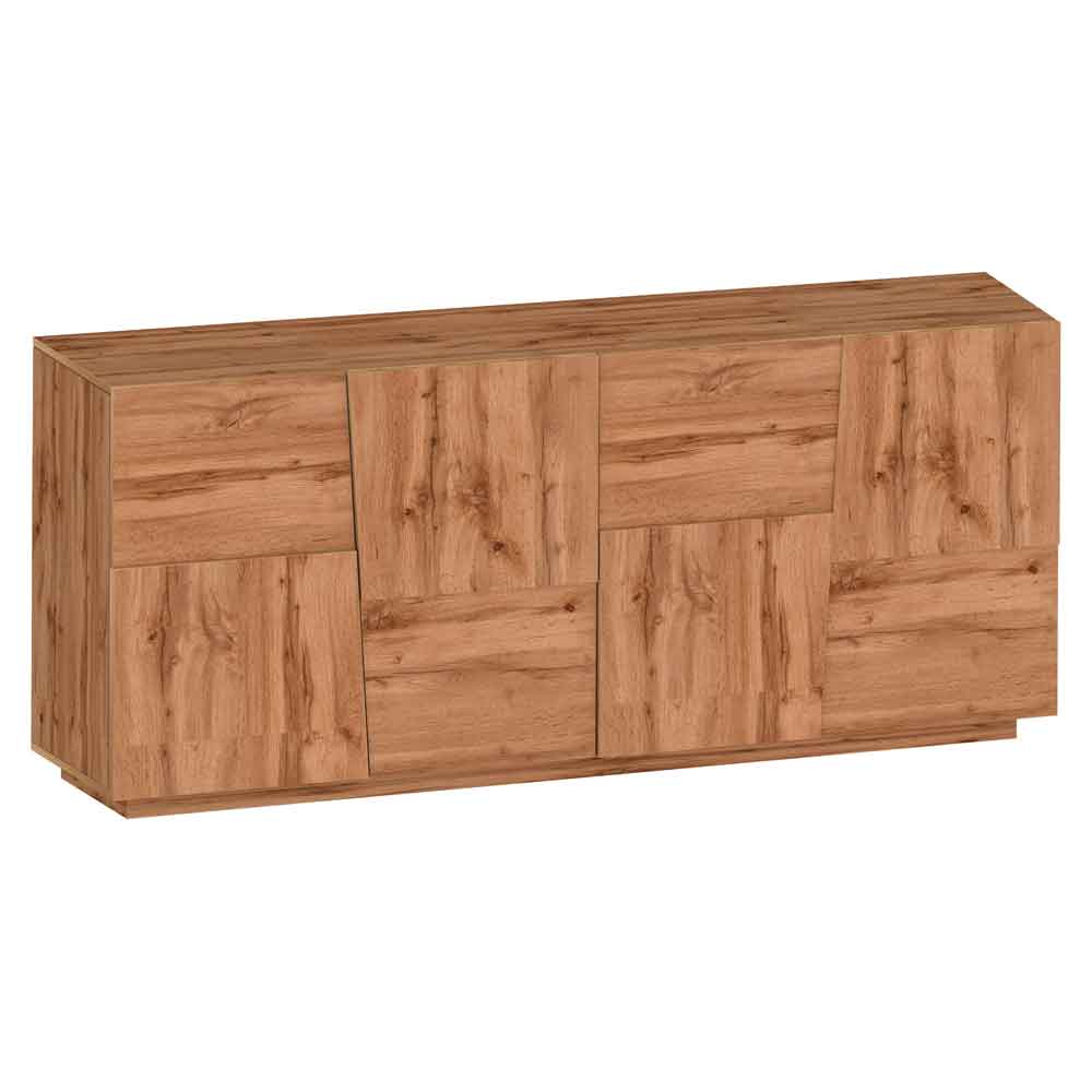 Pendleton Wooden Storage Cabinet With 4 Doors In Wotan Oak