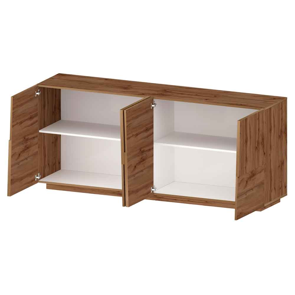 Pendleton Wooden Storage Cabinet With 4 Doors In Wotan Oak