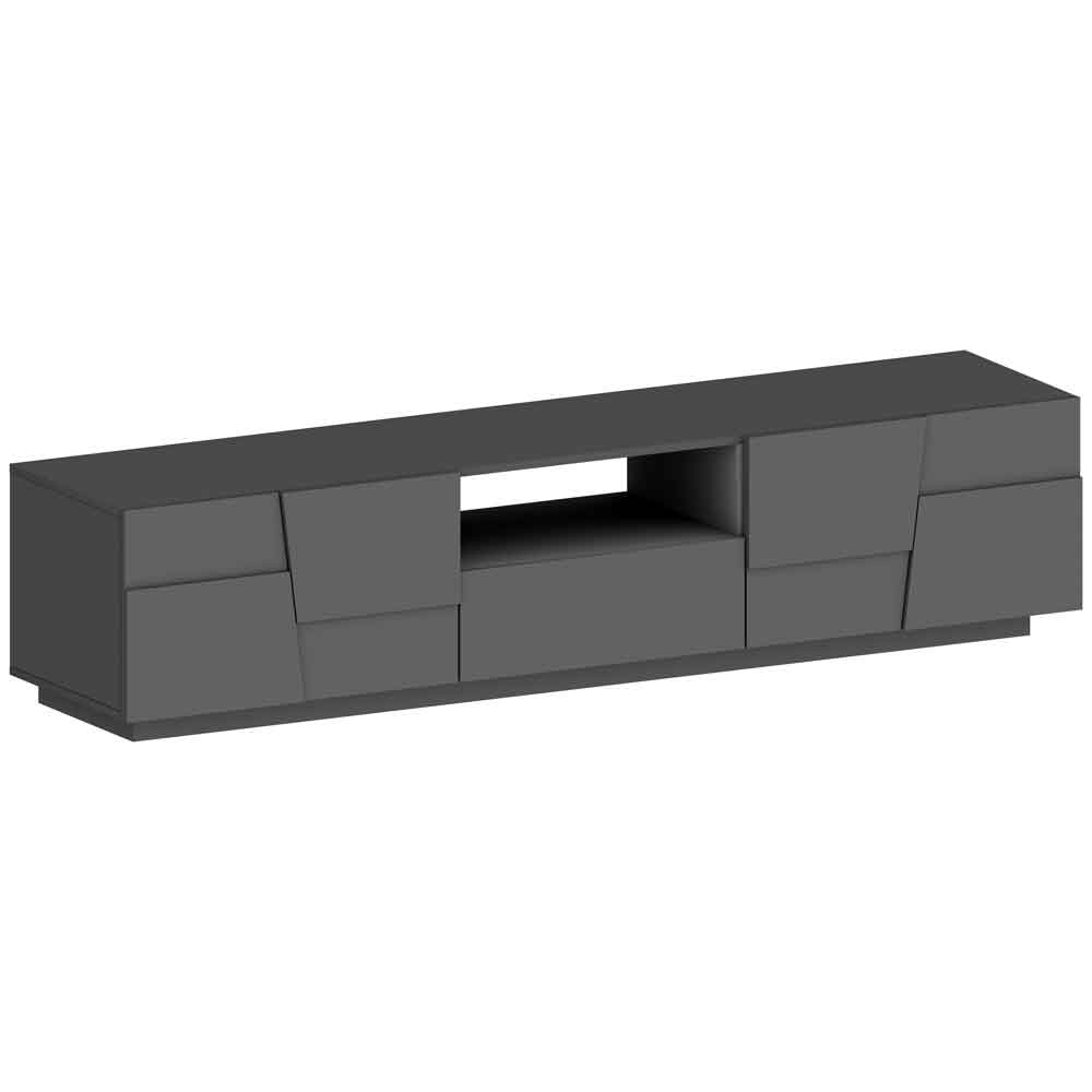 Pendleton Wooden TV Stand With 4 Doors In Matte Anthracite