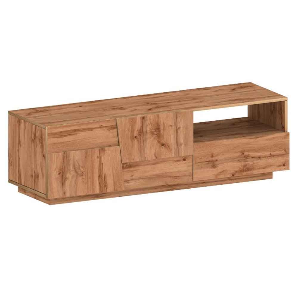 Pendleton Wooden TV Stand With 2 Doors And 1 Drawer In Wotan Oak
