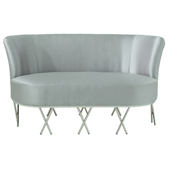 Penelope Velvet Upholstered 2 Seater Sofa In Grey